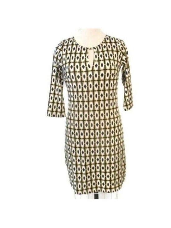 JB by Julie Brown Dresses & Skirts - Julie Brown Tan Black Geometric Dress Small